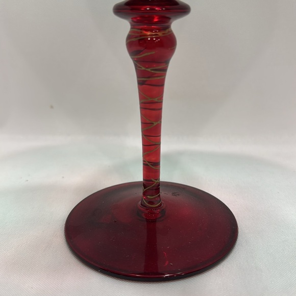 Vintage Pier 1 One Cofetti Hand Blown withh Gold Hand Painted. 8” tall x 5” Rim - Picture 4 of 7